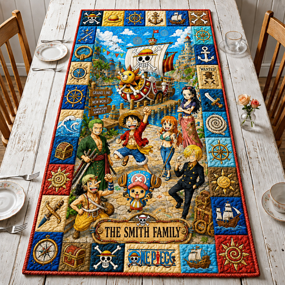 Personalized Pirates Crew Table Runner - Anime Friendship Day Table Runner