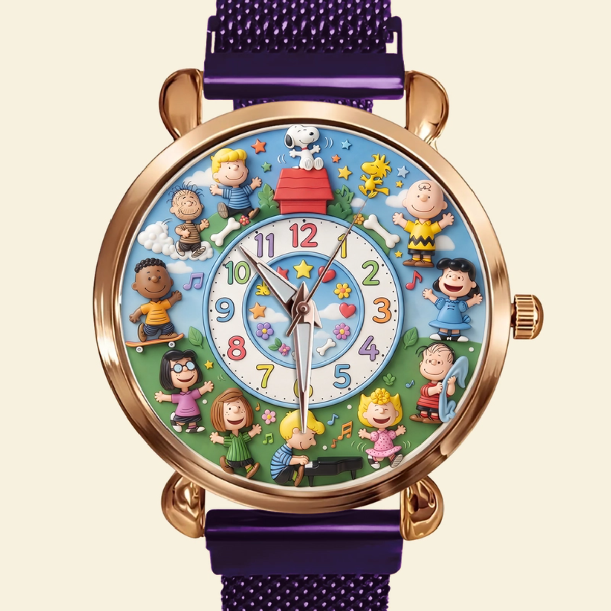 Happy Friends Mesh Strap Quartz Watch - Personalized Gifts