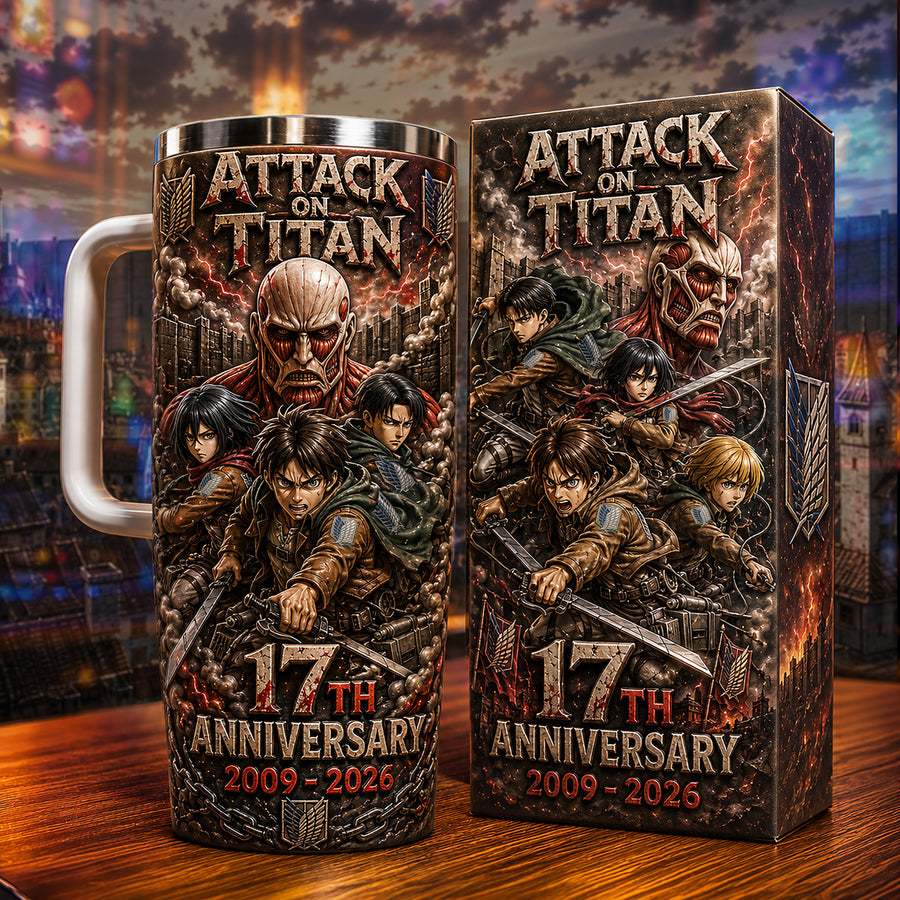 Titan Battle Anniversary - Personalized Anime Insulated Tumbler