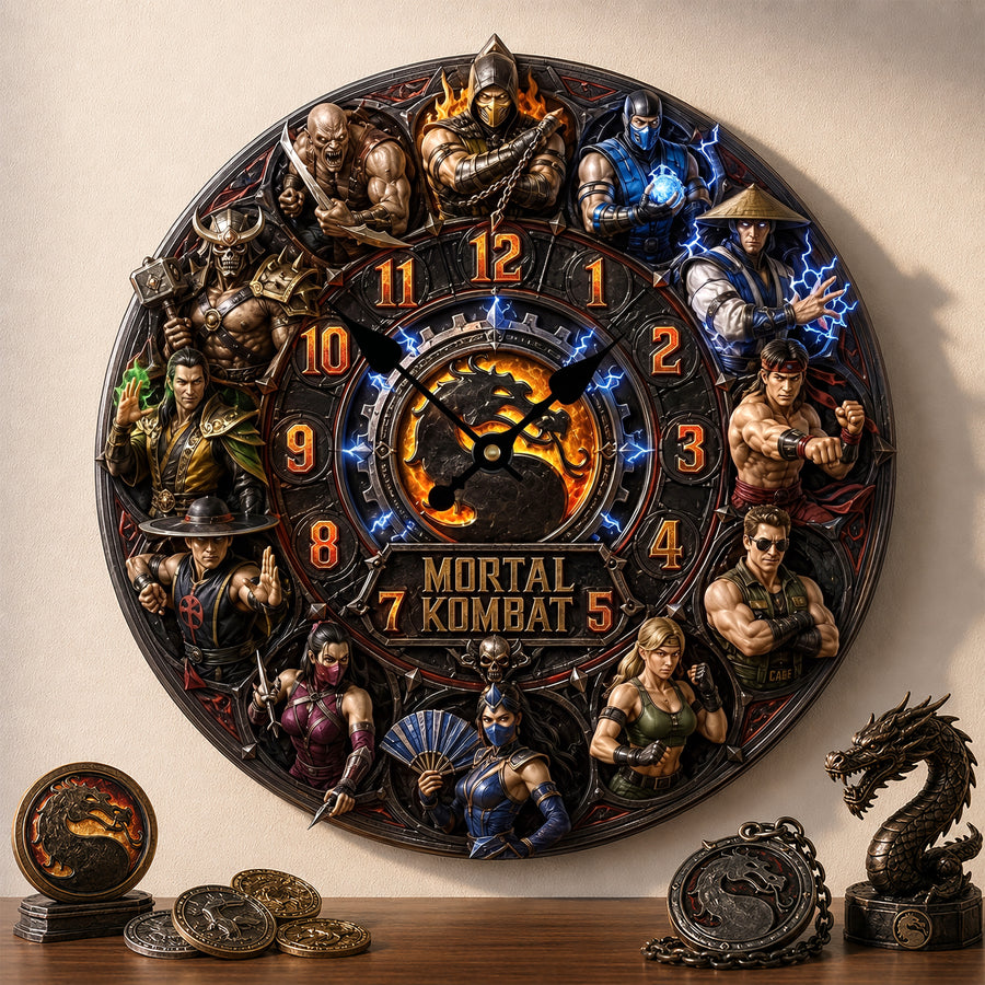 Fantasy Arena Fighters Acrylic Hanging Wall Clock - Personalized Gifts For Video Game Lovers
