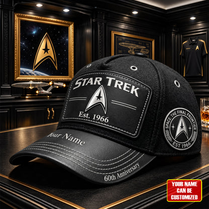Vintage Space Exploration 60th Anniversary Leather Cap V2 - Personalized Leather Classic Cap, Gift For TV Show Fans