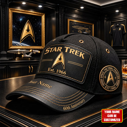Vintage Space Exploration 60th Anniversary Leather Cap V2 - Personalized Leather Classic Cap, Gift For TV Show Fans