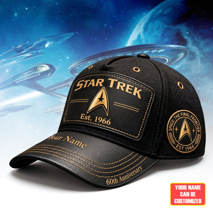 Vintage Space Exploration 60th Anniversary Leather Cap V2 - Personalized Leather Classic Cap, Gift For TV Show Fans