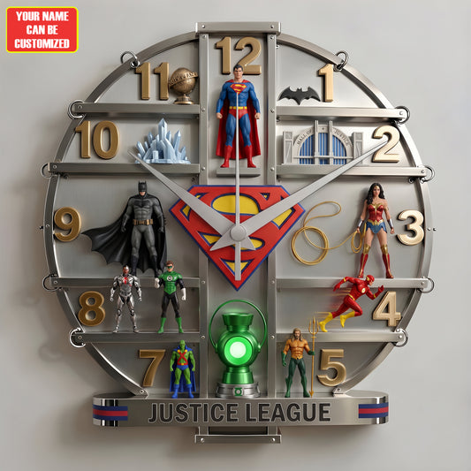 Legendary Superhero Acrylic Hanging Wall Clock - Personalized Gifts For Superhero Lovers