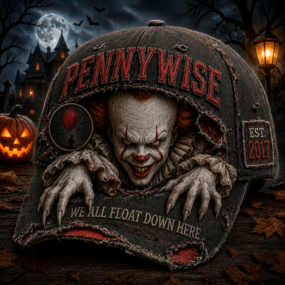 Horror Clown Distressed Denim Cap