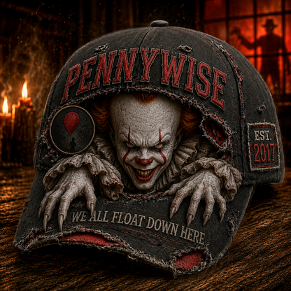 Horror Clown Distressed Denim Cap