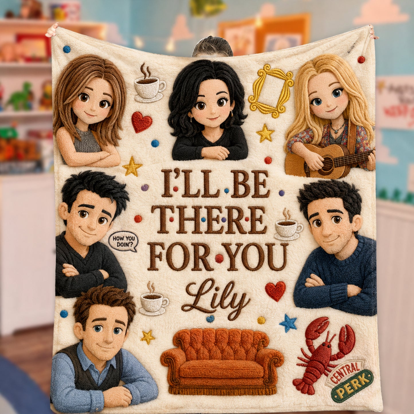 Cozy Friends Character - Personalized TV Series Blanket