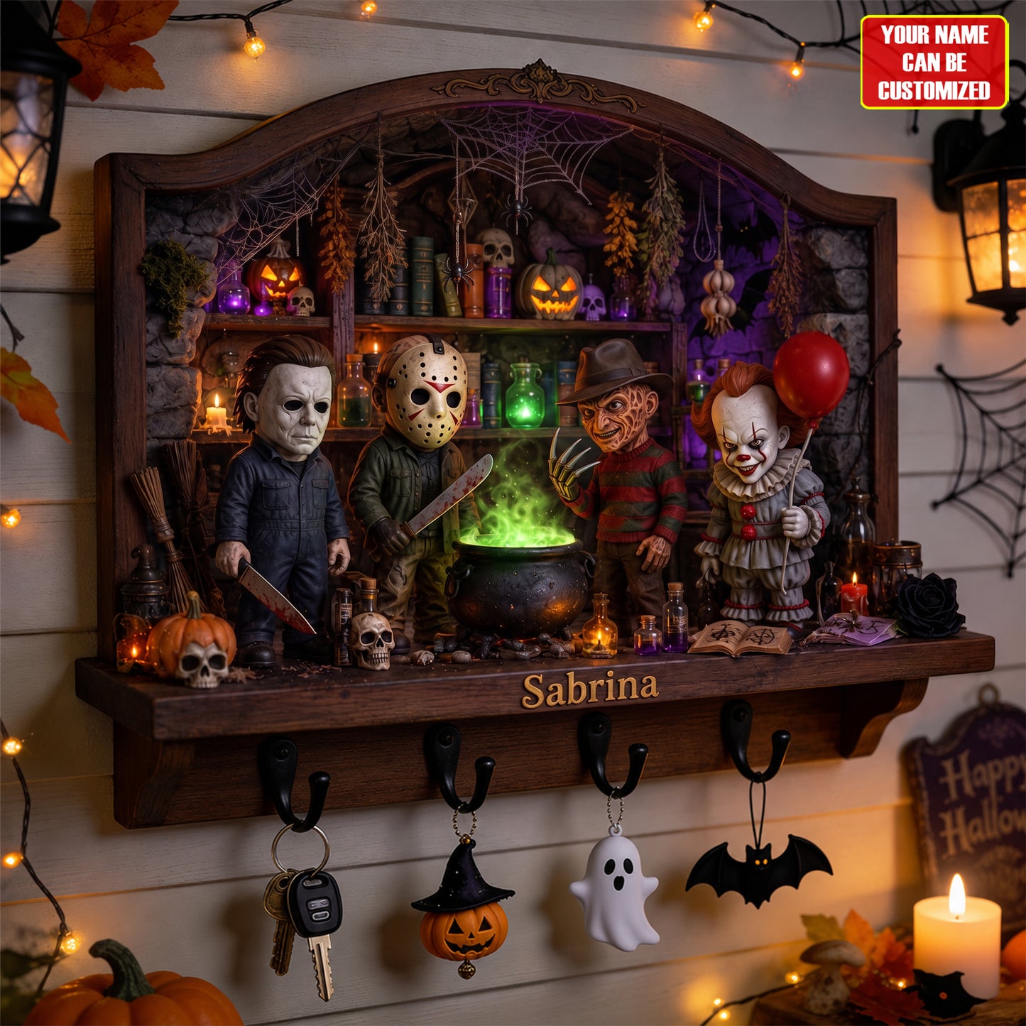Halloween Horror Character Key Hanger - Personalized Gifts For Horror Lovers
