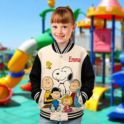 Cartoon Friends - Personalized Cartoon Varsity Jacket