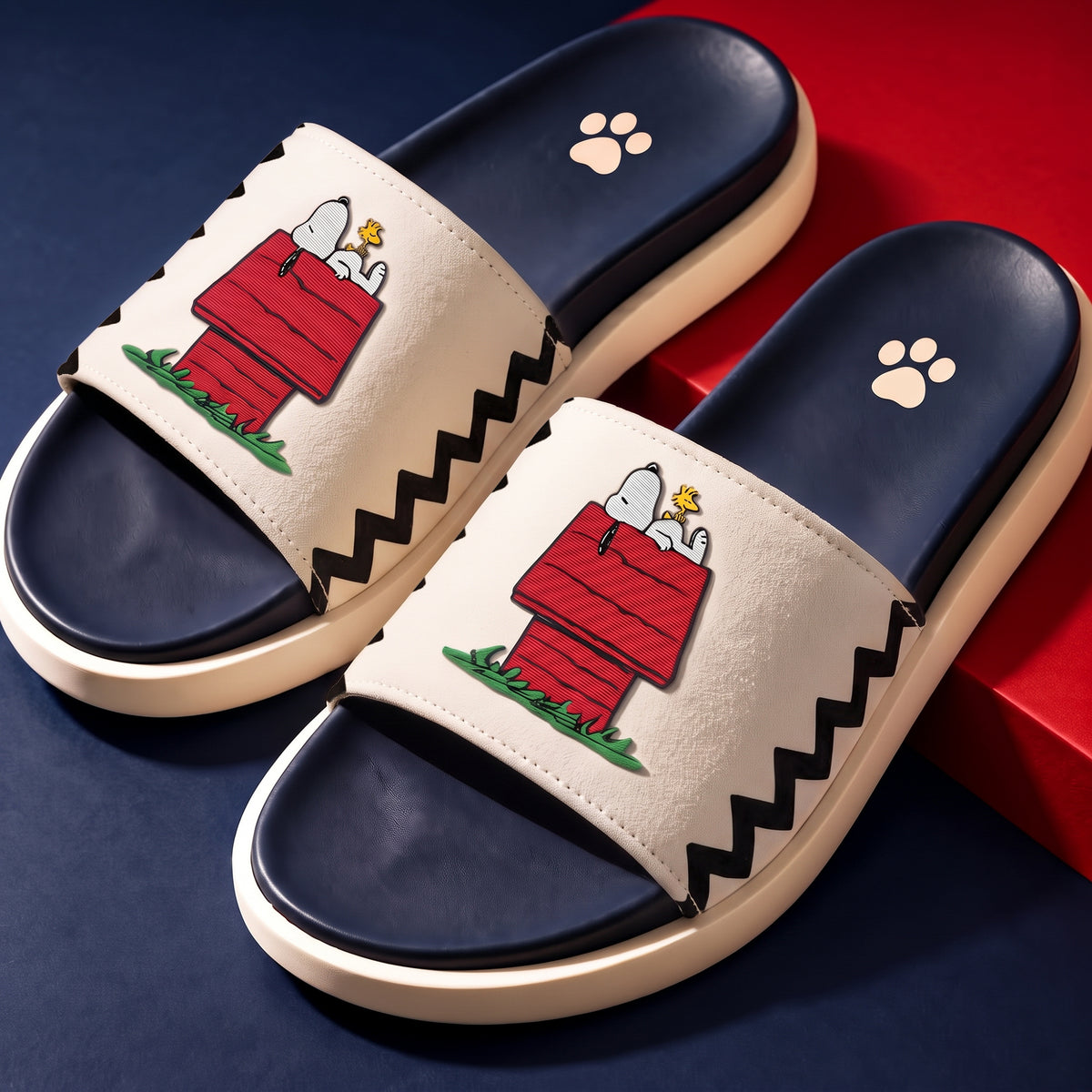 Lazy Day Puppy Leather Sandals – Relaxing Cartoon Slide Sandals