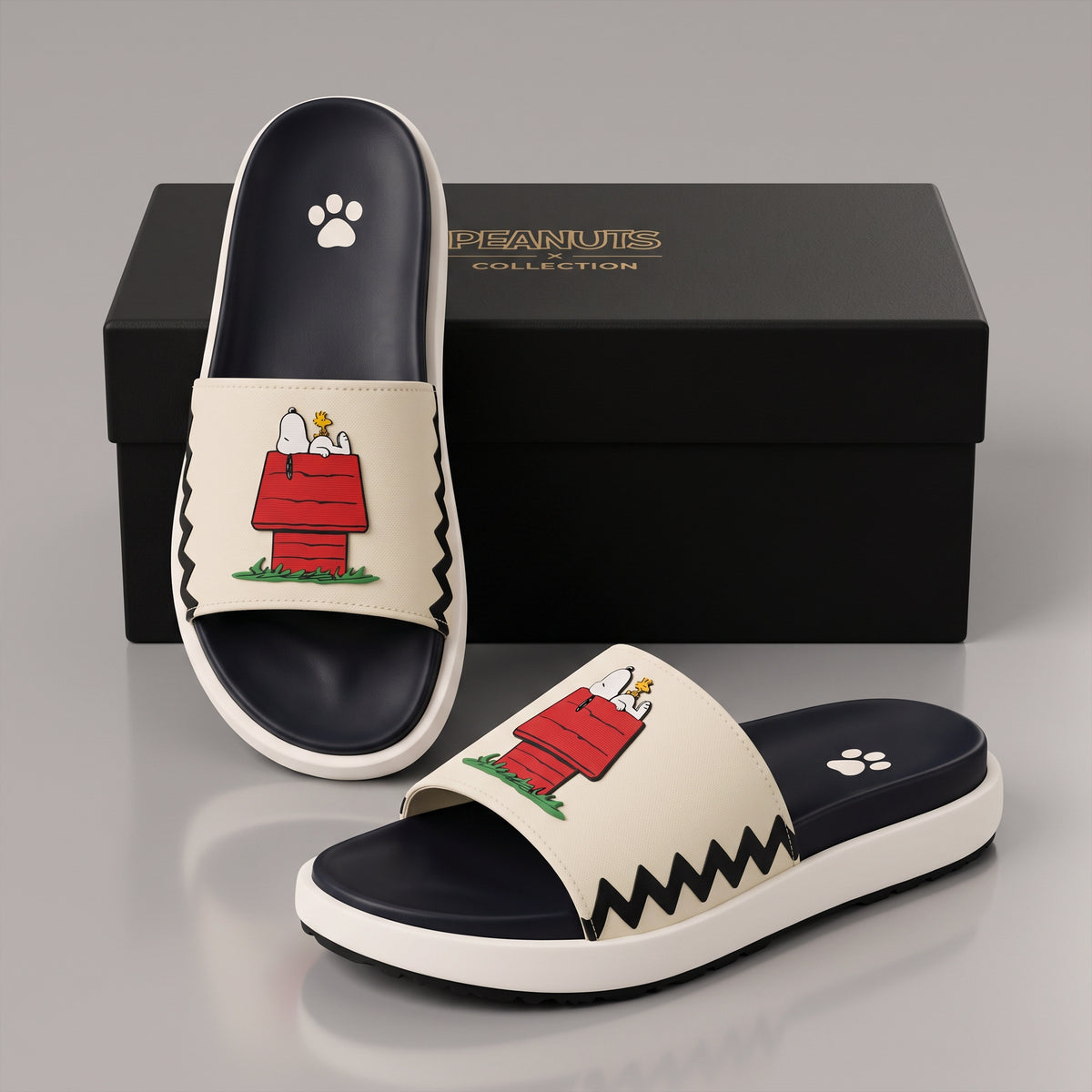 Lazy Day Puppy Leather Sandals – Relaxing Cartoon Slide Sandals