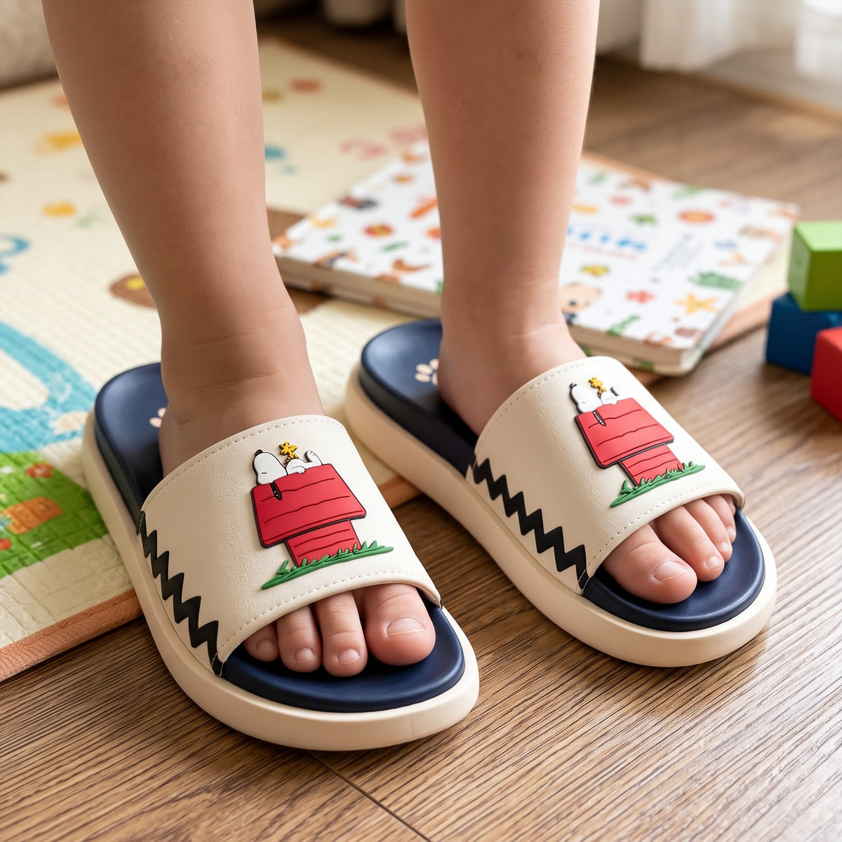 Lazy Day Puppy Leather Sandals – Relaxing Cartoon Slide Sandals