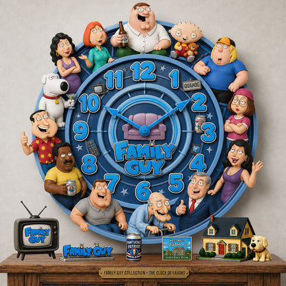 Cartoon Family Acrylic Hanging Wall Clock - Personalized Gifts For Cartoon Lovers
