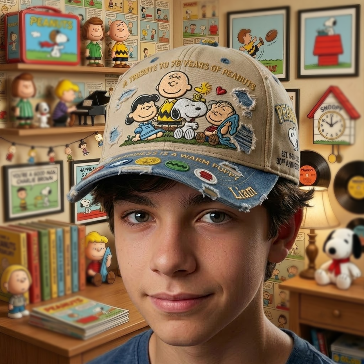 Classic Cartoon Friends - Personalized Denim Cap, Gift For Cartoon Fans