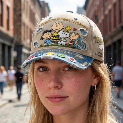 Classic Cartoon Friends - Personalized Denim Cap, Gift For Cartoon Fans