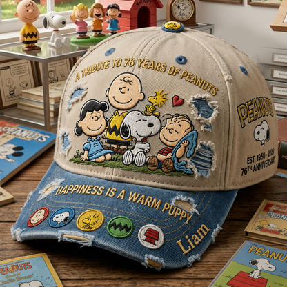 Classic Cartoon Friends - Personalized Denim Cap, Gift For Cartoon Fans