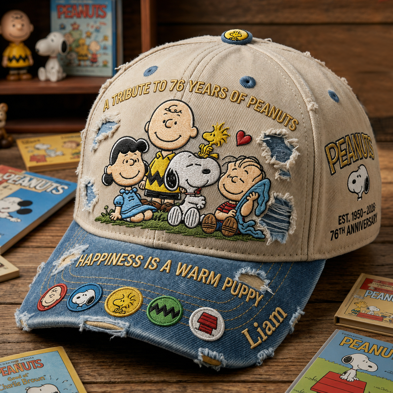 Classic Cartoon Friends - Personalized Denim Cap, Gift For Cartoon Fans