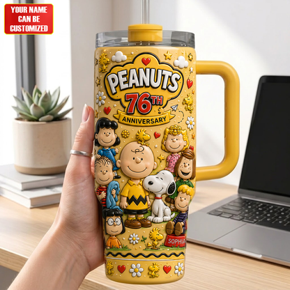 Celebrates 76TH Anniversary Cartoon Friendship Tumbler With Handle - Personalized Gifts For Friends