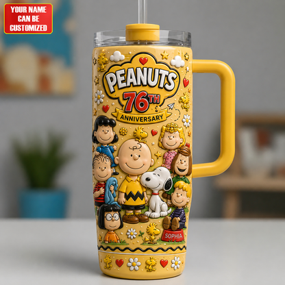 Celebrates 76TH Anniversary Cartoon Friendship Tumbler With Handle - Personalized Gifts For Friends