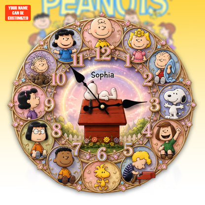 Cute Cartoon Friends Acrylic Hanging Wall Clock - Personalized Gifts For Cartoon Lovers