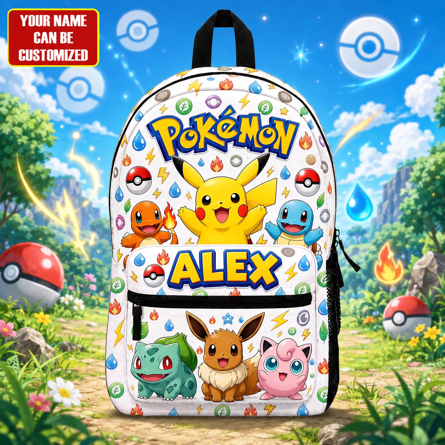 Personalized Cute Monster Backpack with Custom Name – Adventure School Bag for Kids