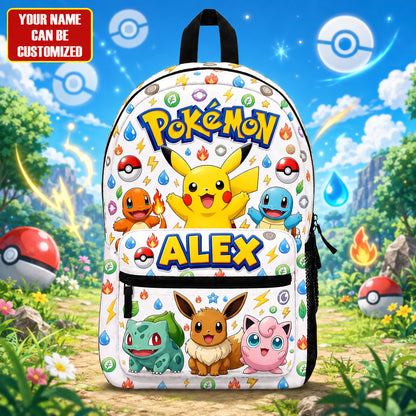 Personalized Cute Monster Backpack with Custom Name – Adventure School Bag for Kids