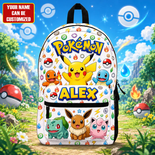 Personalized Cute Monster Backpack with Custom Name – Adventure School Bag for Kids