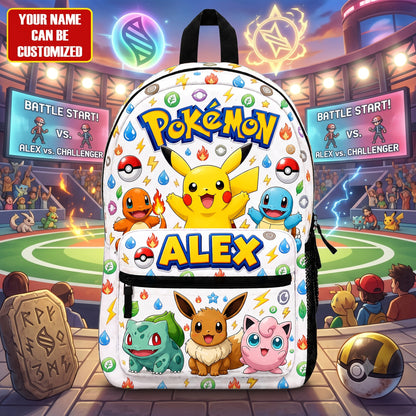 Personalized Cute Monster Backpack with Custom Name – Adventure School Bag for Kids