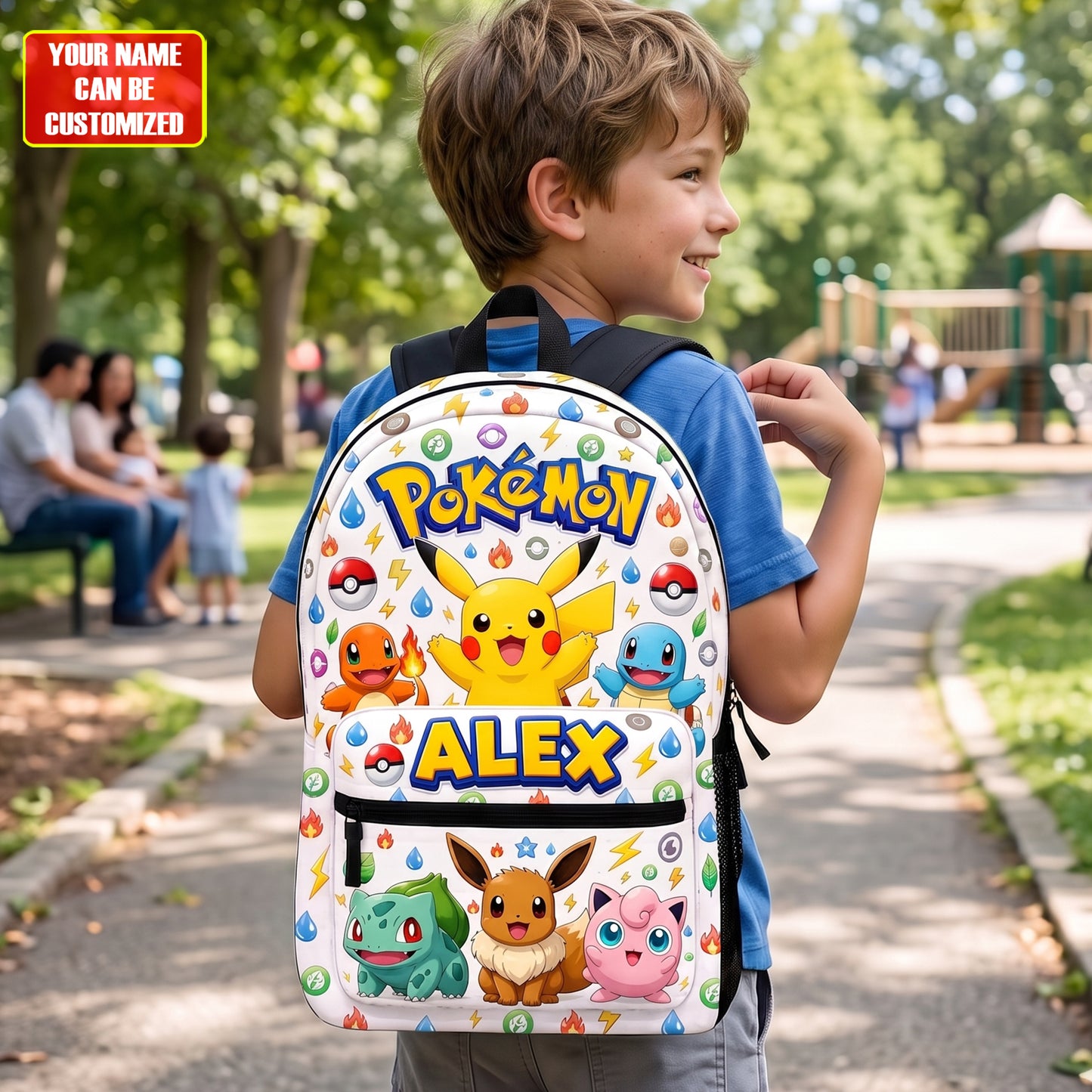 Personalized Cute Monster Backpack with Custom Name – Adventure School Bag for Kids