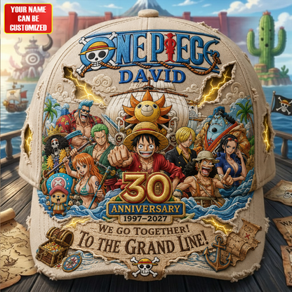 OP Celebrate 30 Years Of Legend - Personalized Classic Cap, Gift For Anime Fans