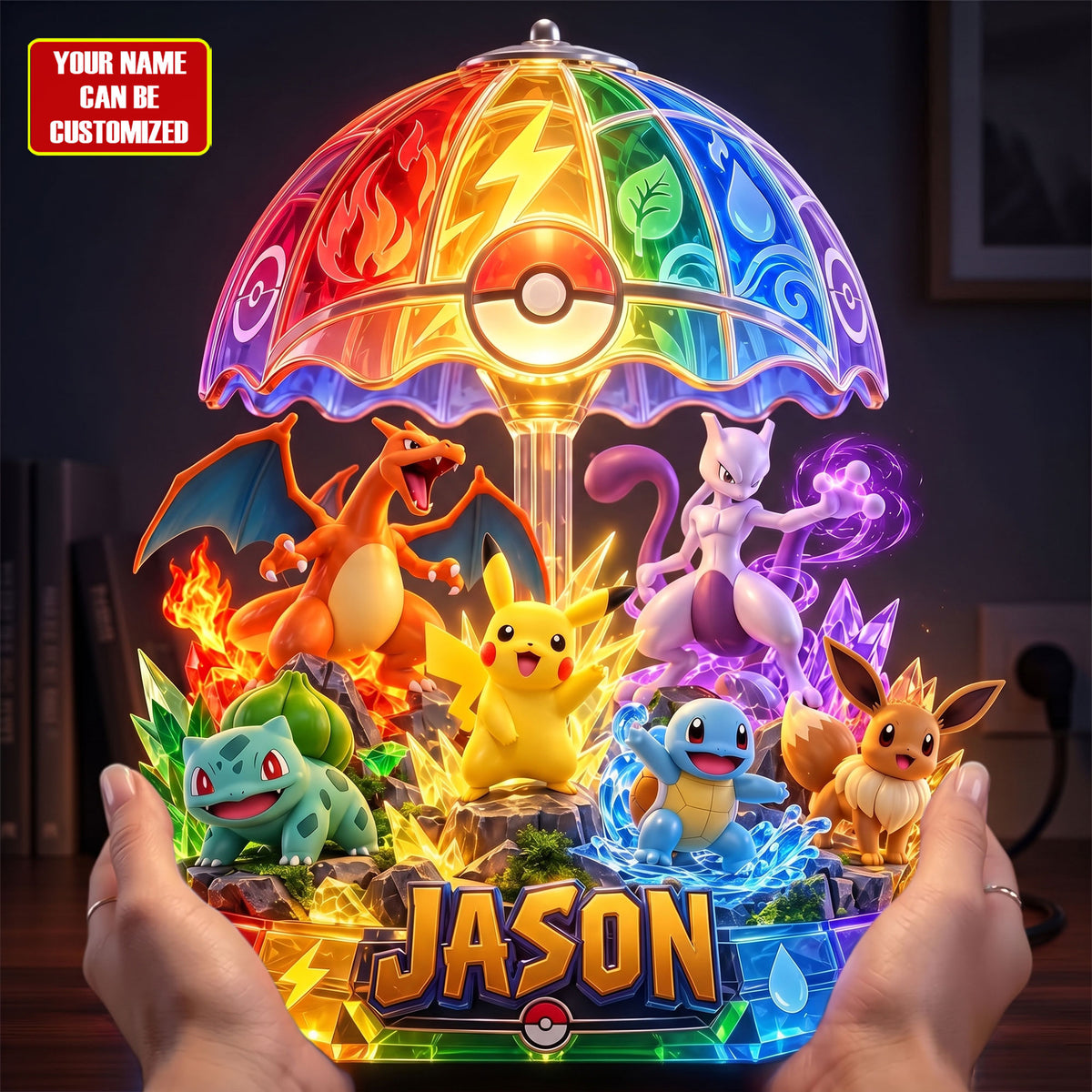 Elemental Monster Adventure - Personalized Fantasy Creature Acrylic LED Night Light