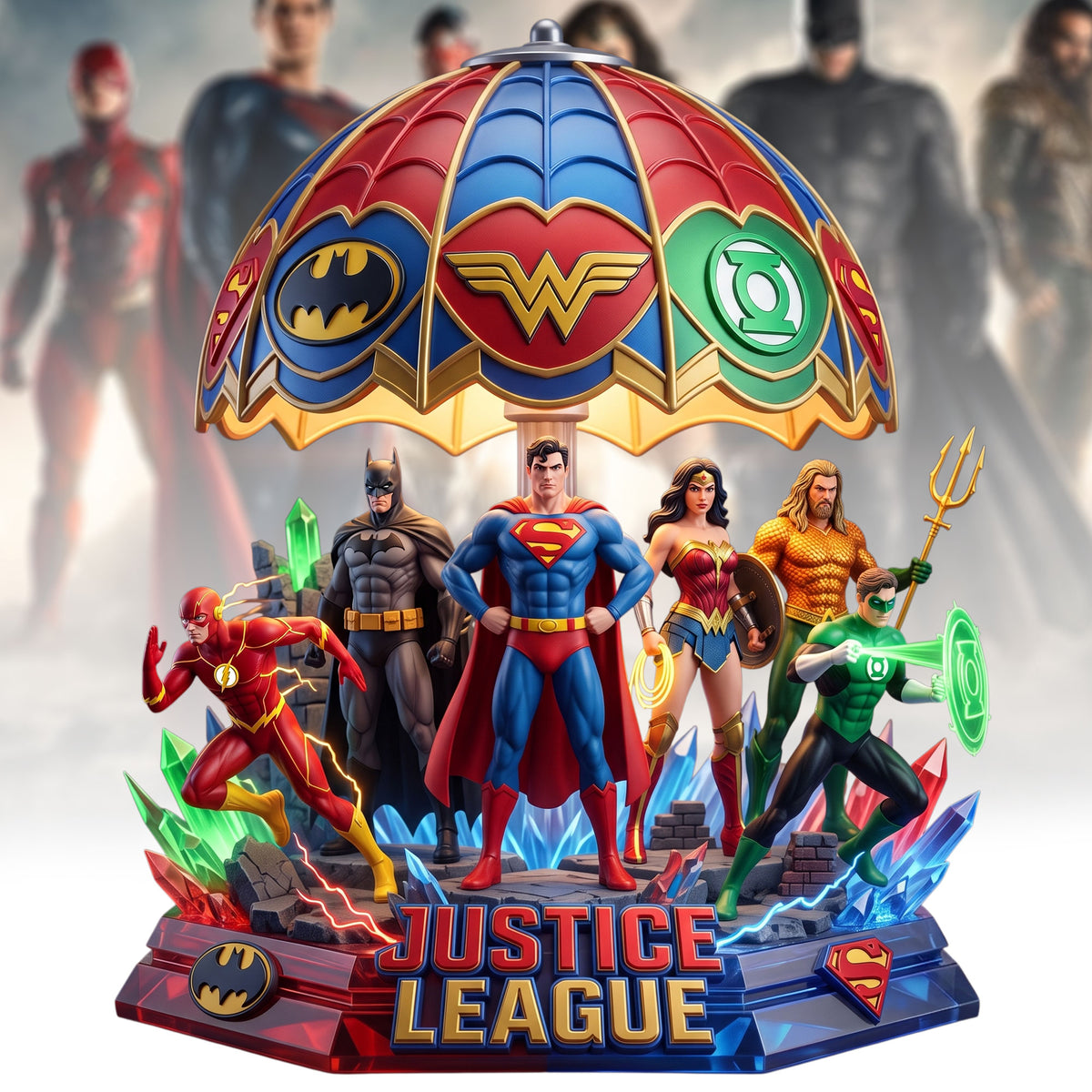 Ultimate Superhero Alliance - Personalized Superhero Acrylic LED Night Light