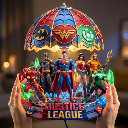 Ultimate Superhero Alliance - Personalized Superhero Acrylic LED Night Light