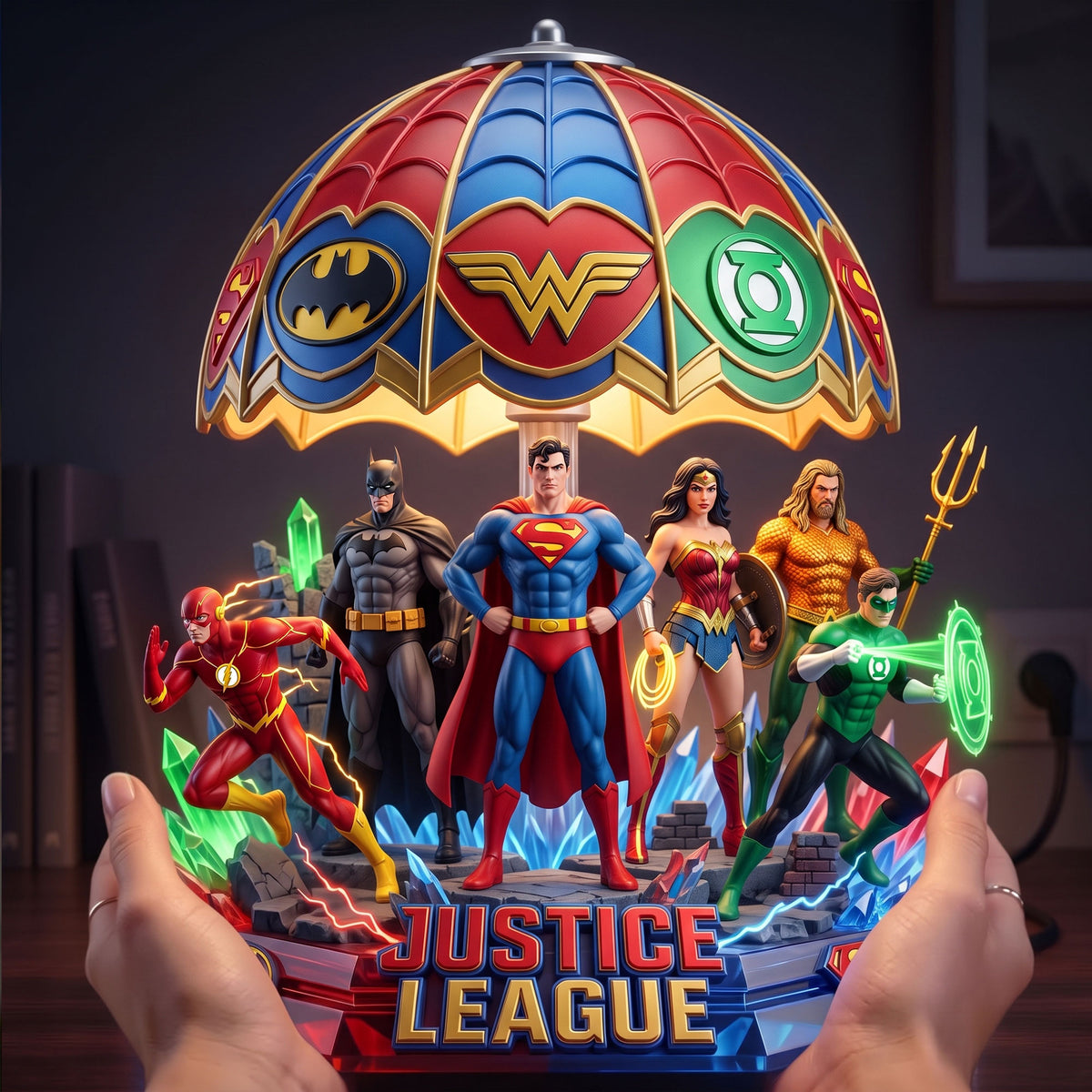Ultimate Superhero Alliance - Personalized Superhero Acrylic LED Night Light