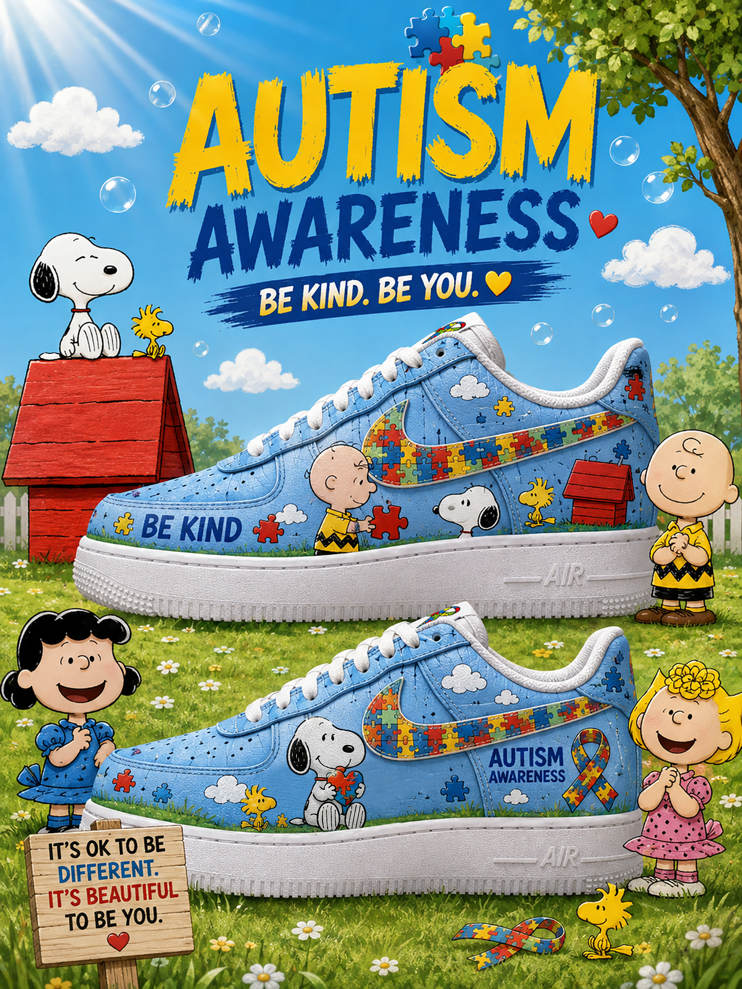 The Autism x PN AF1 - Custom Cartoon Low Top Streetwear Shoes