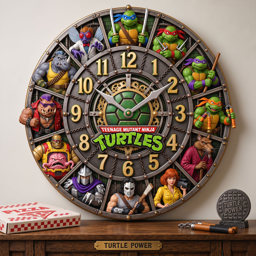 Mutant Turtle Heroes Acrylic Hanging Wall Clock - Personalized Gifts For Heroes Lovers