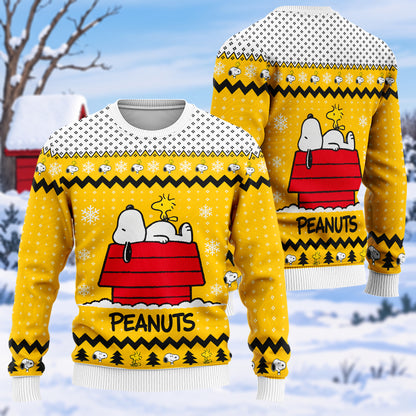 Cozy Cartoon Puppy Christmas Ugly Sweater