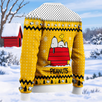Cozy Cartoon Puppy Christmas Ugly Sweater