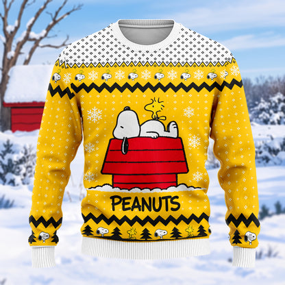 Cozy Cartoon Puppy Christmas Ugly Sweater