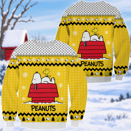Cozy Cartoon Puppy Christmas Ugly Sweater