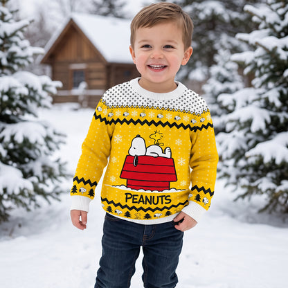 Cozy Cartoon Puppy Christmas Ugly Sweater