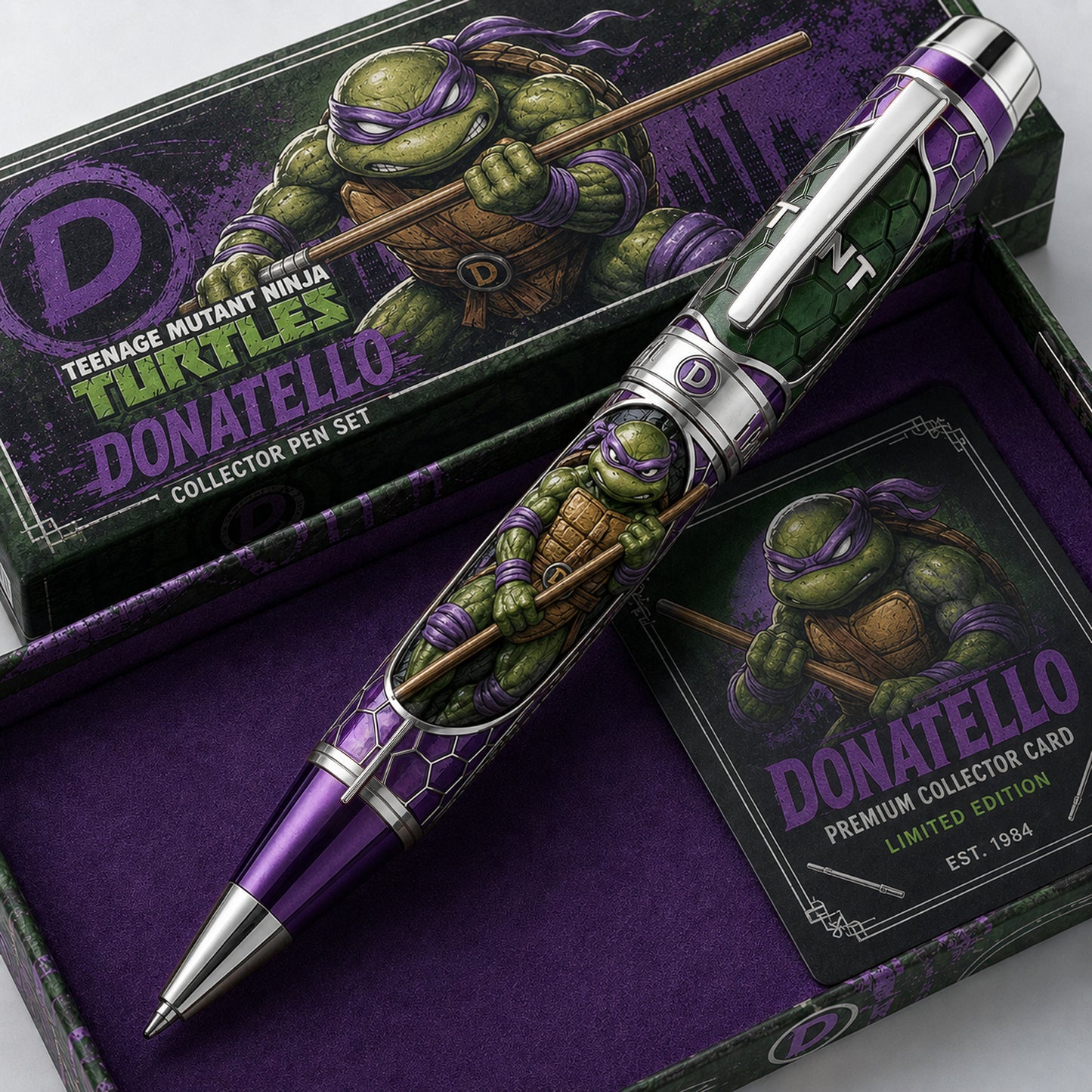 Purple Tech Genius Collector Pen – Premium Comic-Style Design, Gift for Fans