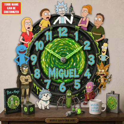 Mad Scientist Cartoon Acrylic Hanging Wall Clock - Personalized Gifts For Cartoon Lovers