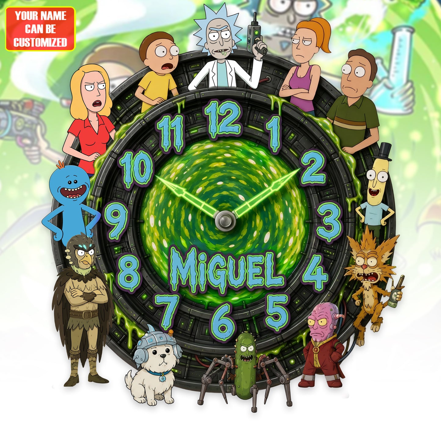 Mad Scientist Cartoon Acrylic Hanging Wall Clock - Personalized Gifts For Cartoon Lovers