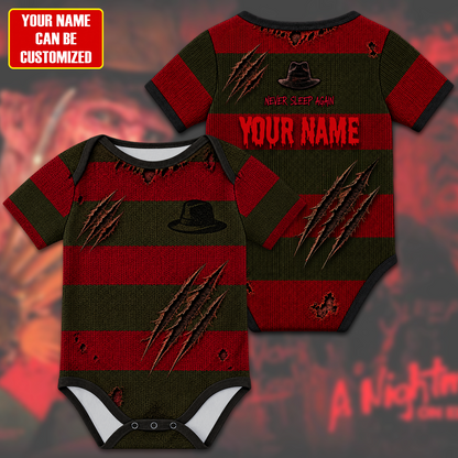 Customized Halloween Horror Jersey , Baby Rib Bodysuit Sizes