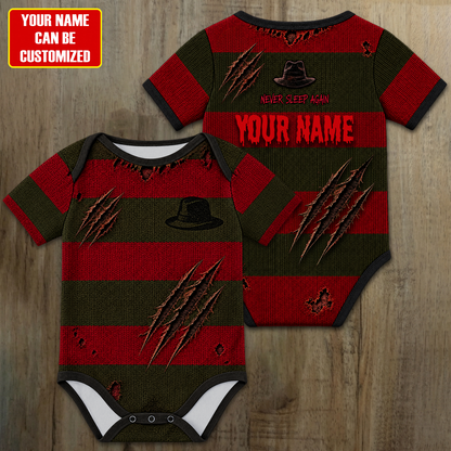 Customized Halloween Horror Jersey , Baby Rib Bodysuit Sizes