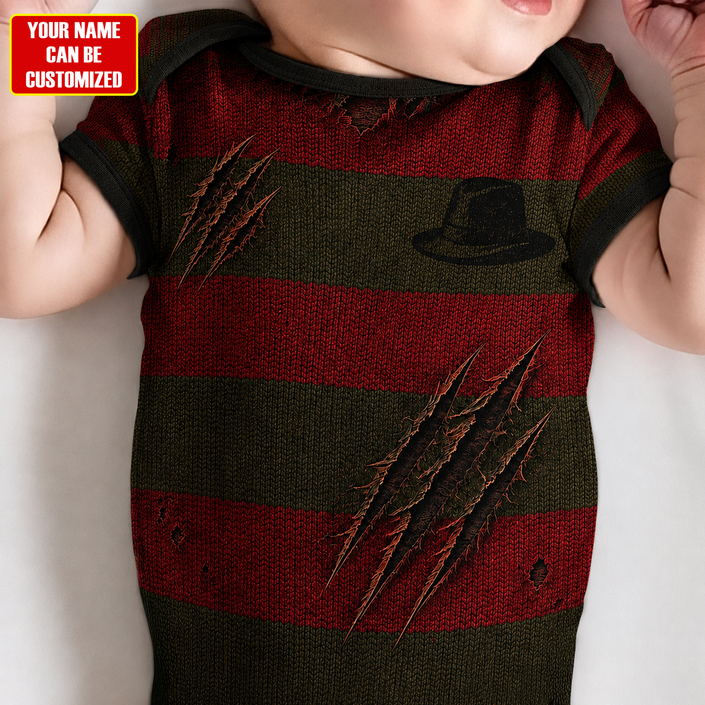 Customized Halloween Horror Jersey , Baby Rib Bodysuit Sizes