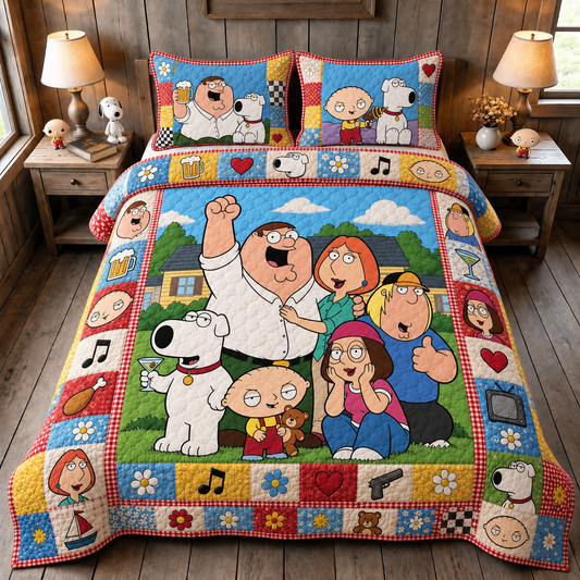 Cozy Cartoon Family Quilt Set – Cozy Cartoon Bedding Gift