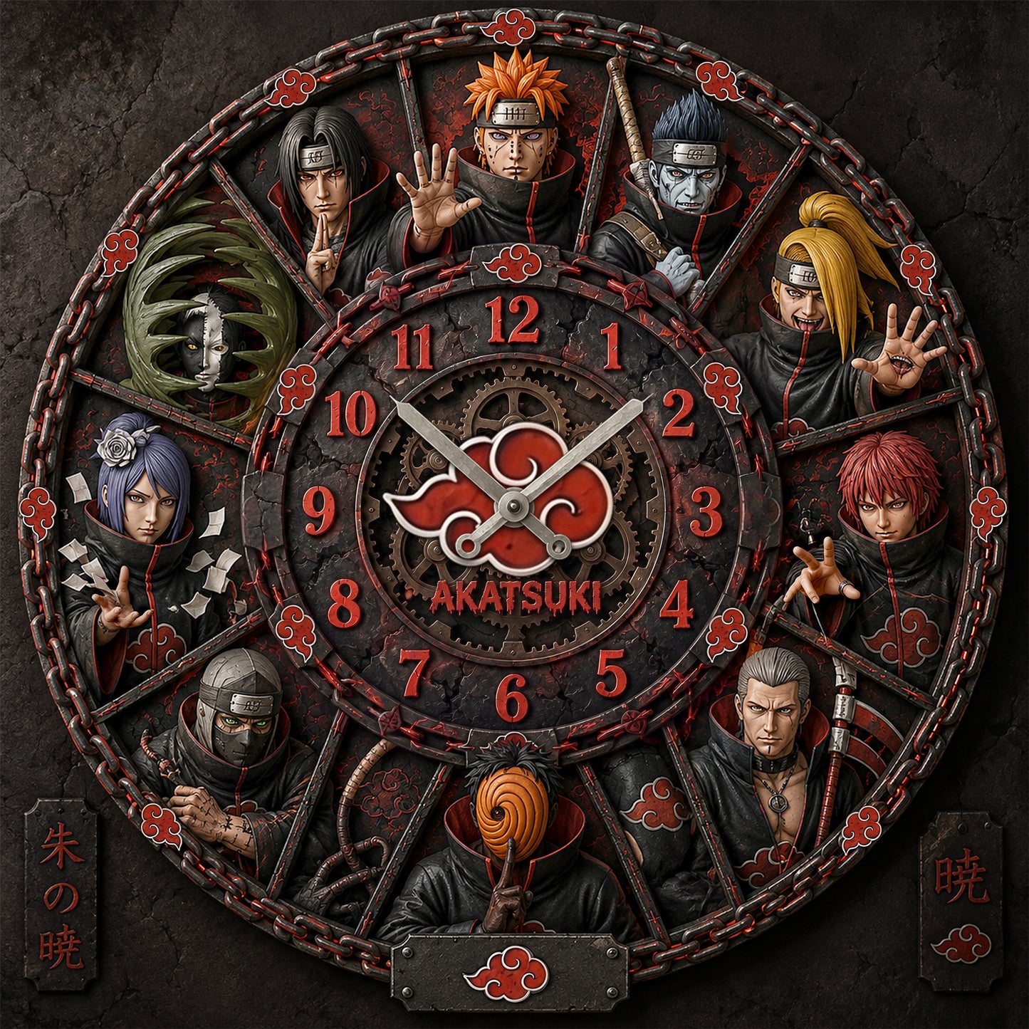 Anime Ninja Acrylic Hanging Wall Clock - Personalized Gifts For Anime Lovers