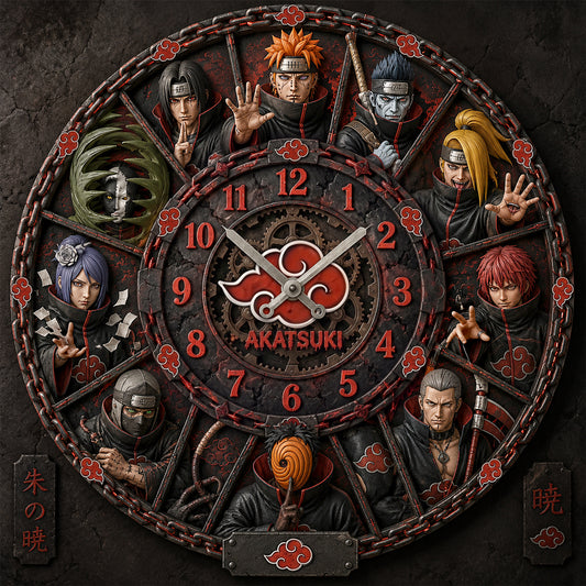 Anime Ninja Acrylic Hanging Wall Clock - Personalized Gifts For Anime Lovers